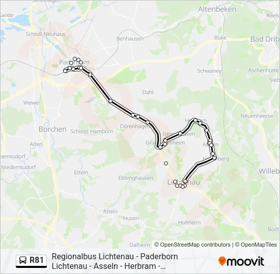 R81 Bus Line Map