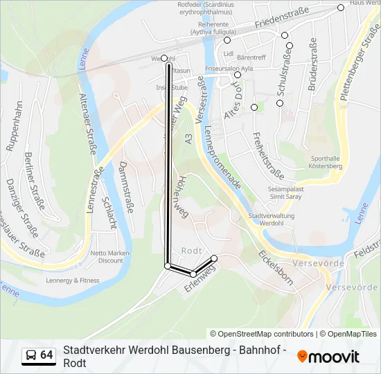 64 Bus Line Map