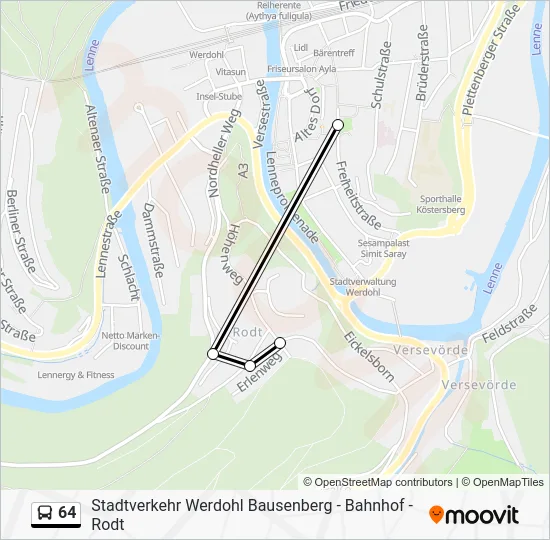 Автобус 64: карта маршрута