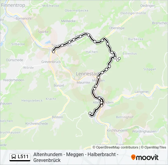L511 Bus Line Map
