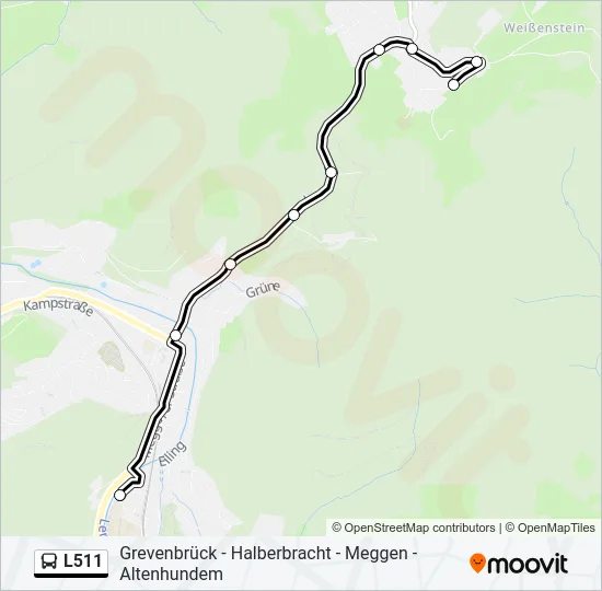 L511 Bus Line Map