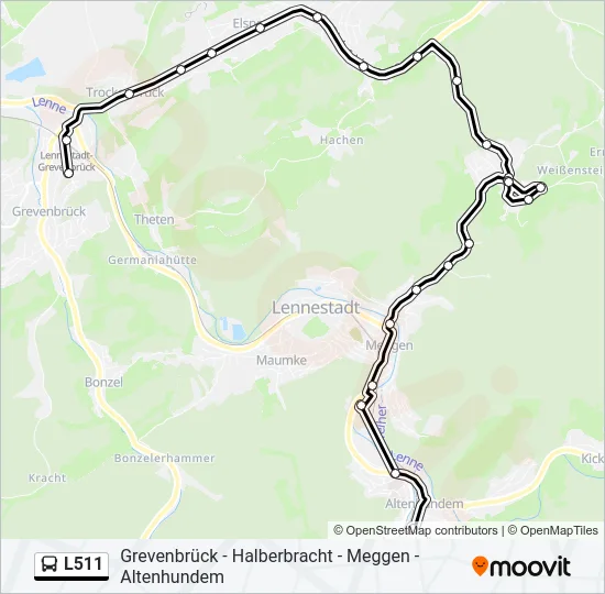 L511 Bus Line Map