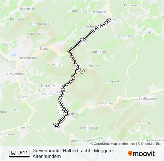 L511 Bus Line Map