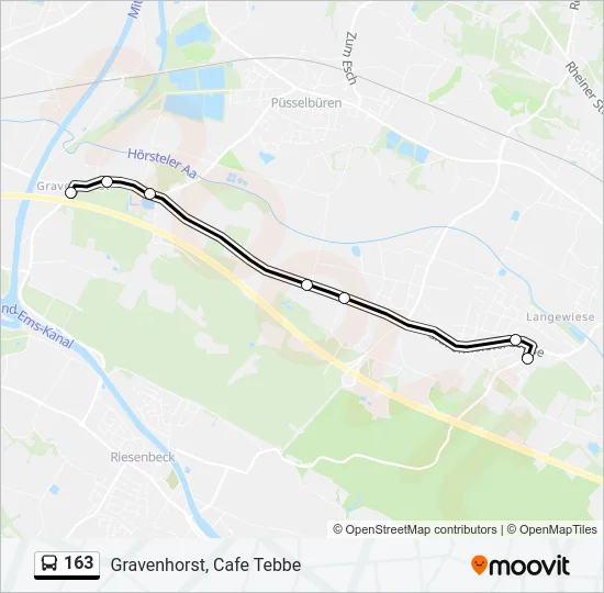 163 Bus Line Map