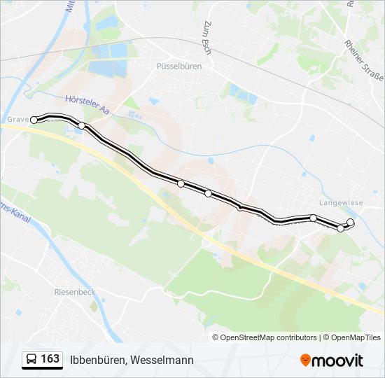 163 bus Line Map