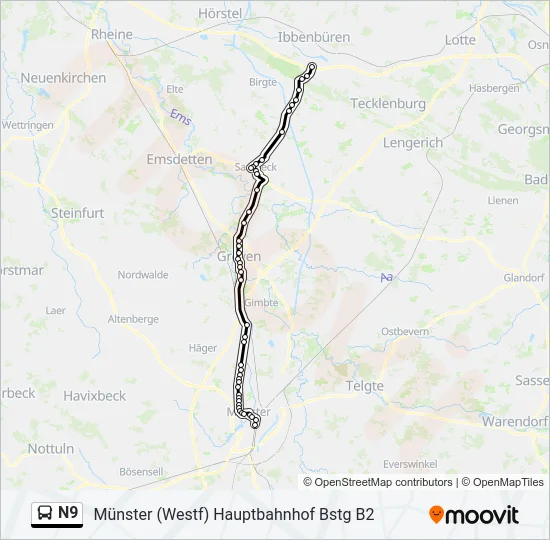 Автобус N9: карта маршрута