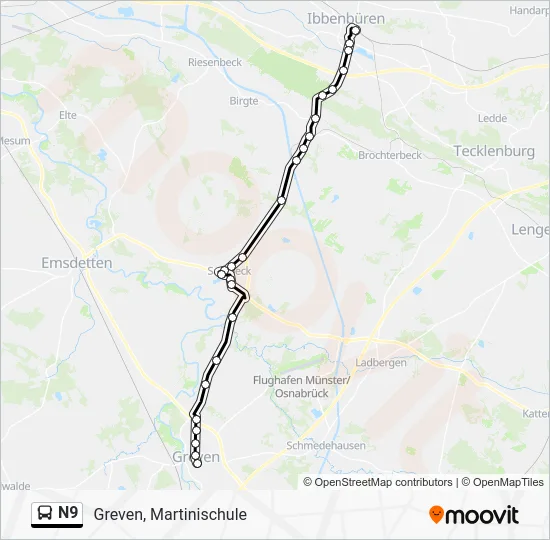 Автобус N9: карта маршрута