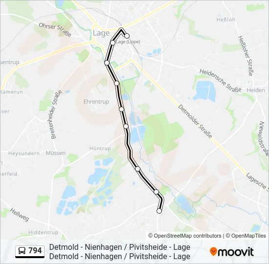 794 Bus Line Map