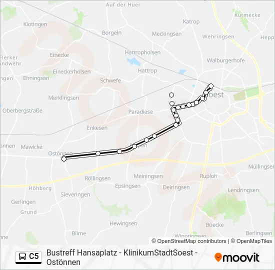Автобус C5: карта маршрута