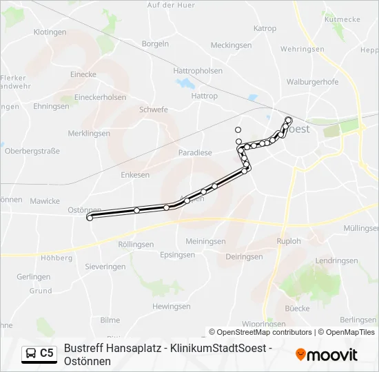 Автобус C5: карта маршрута