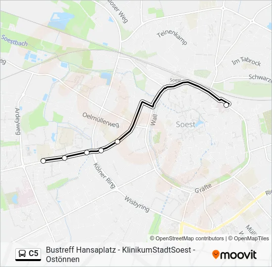 Автобус C5: карта маршрута