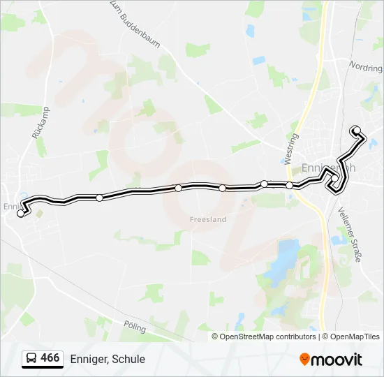 466 Bus Line Map