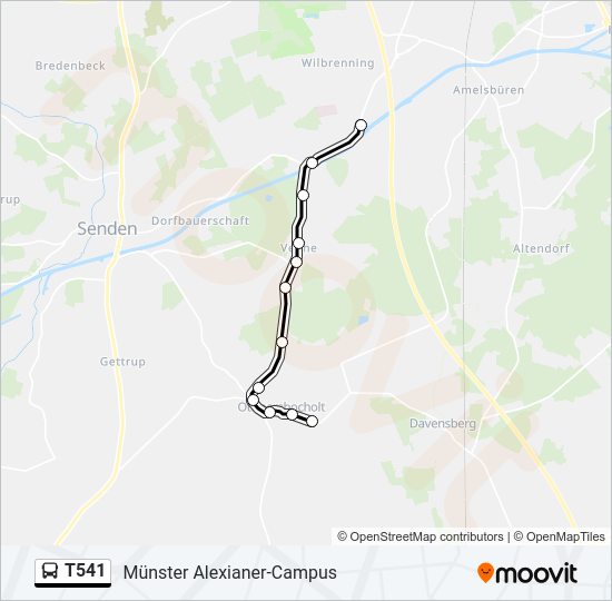 T541 Bus Line Map