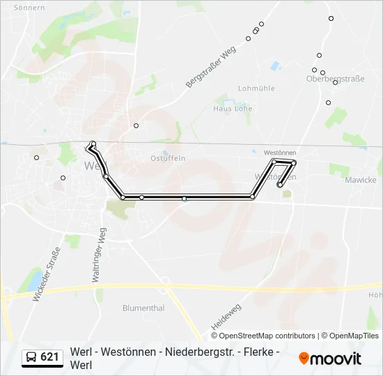 621 Bus Line Map