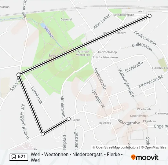 621 Bus Line Map