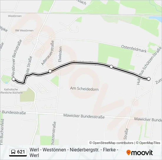 621 Bus Line Map