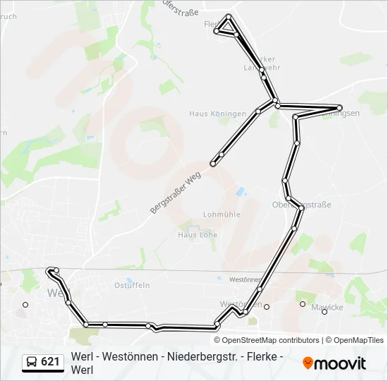 621 Bus Line Map