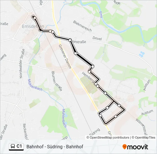C1 Bus Line Map