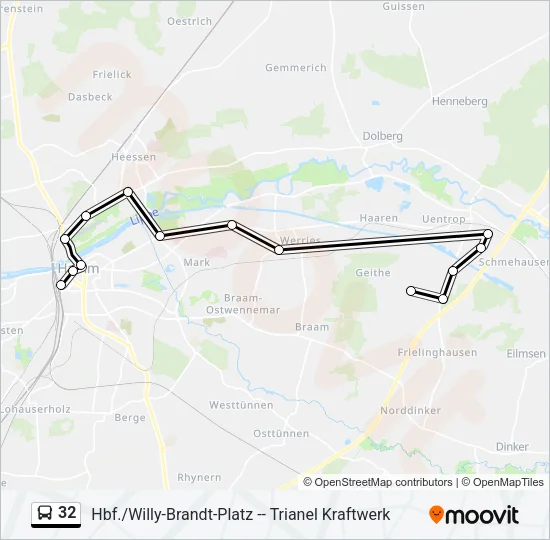 32 Bus Line Map