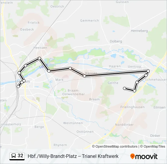 32 Bus Line Map