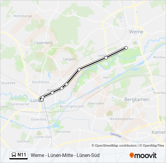 N11 bus Line Map