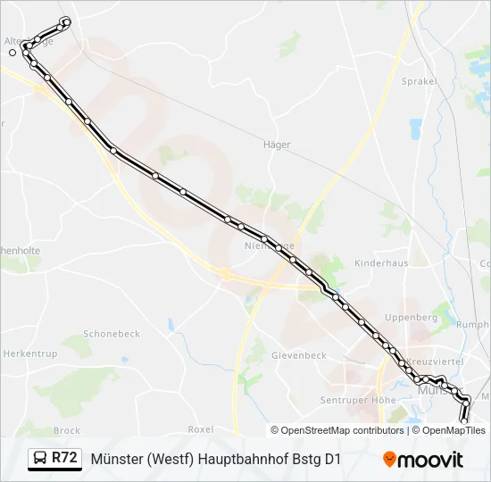 R72 Bus Line Map