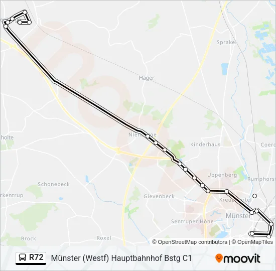R72 Bus Line Map