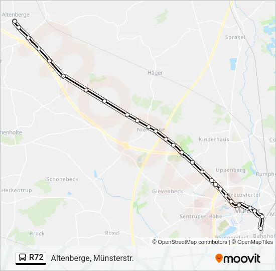 R72 Bus Line Map