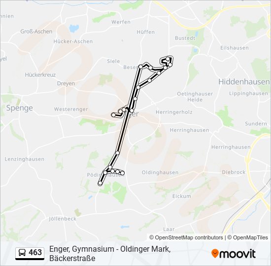 463 bus Line Map