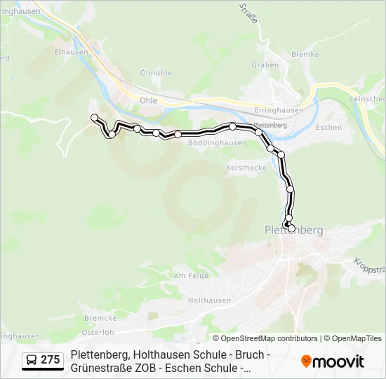 Автобус 275: карта маршрута