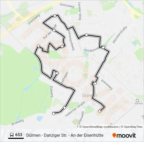 653 Bus Line Map