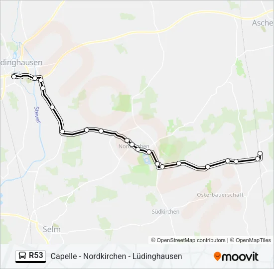 R53 Bus Line Map
