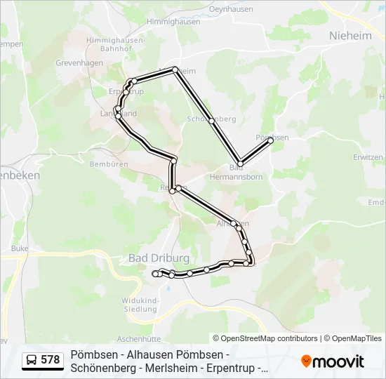 578 Bus Line Map