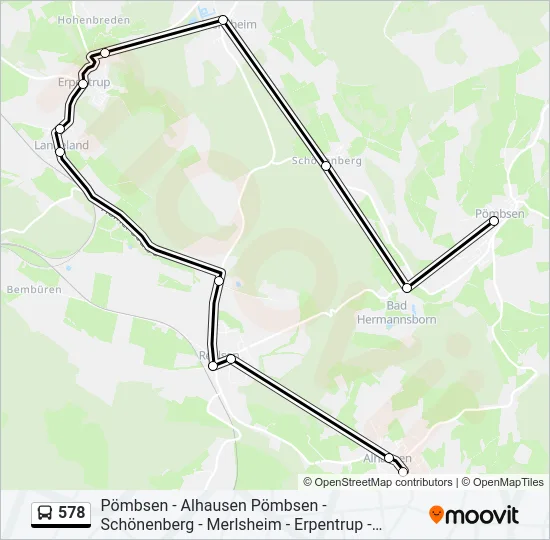 578 Bus Line Map