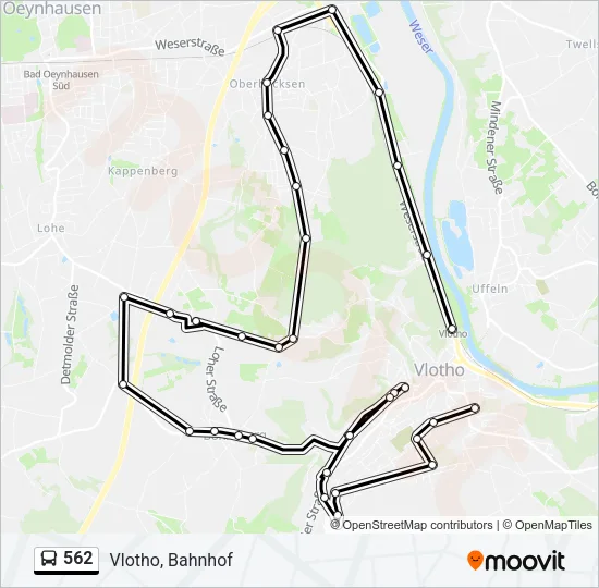 562 Bus Line Map