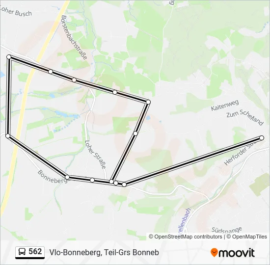 Автобус 562: карта маршрута