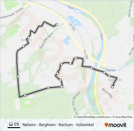 Buslinie C5 Karte
