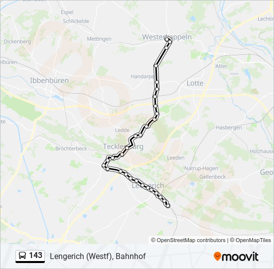 143 bus Line Map