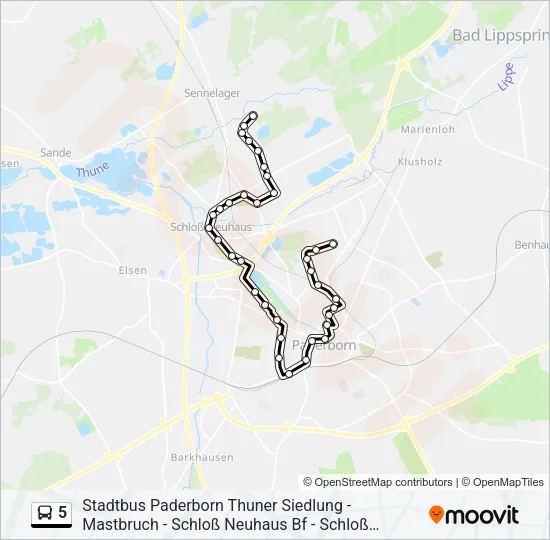 5 Bus Line Map