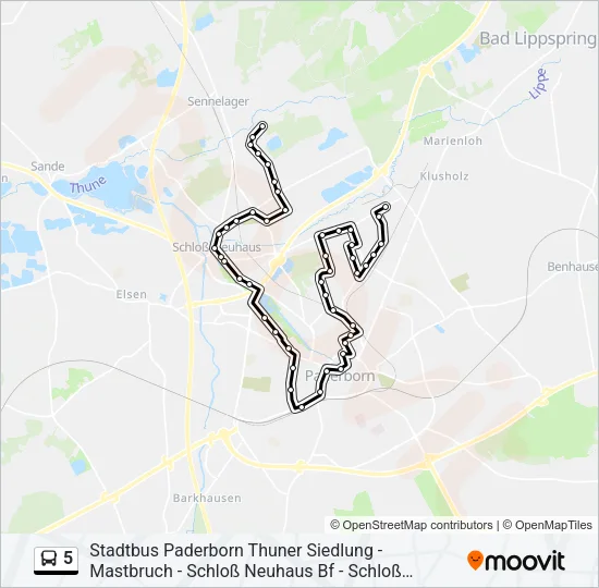 5 Bus Line Map