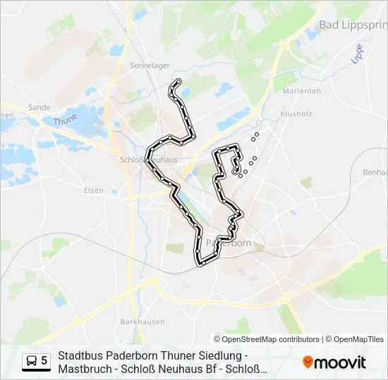 5 Bus Line Map