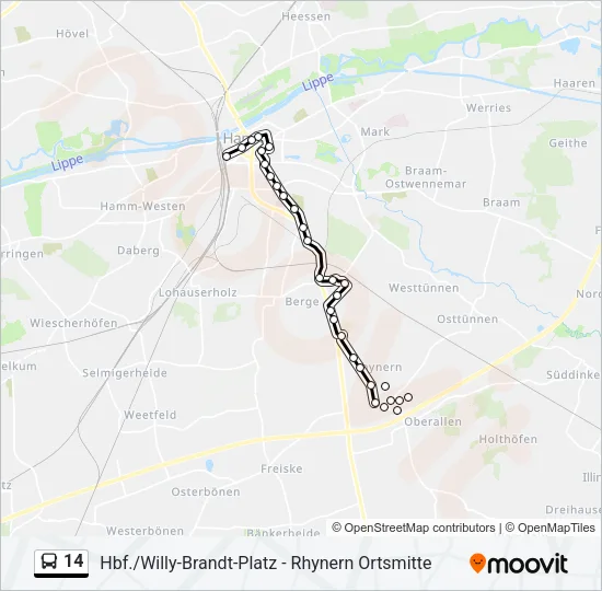 14 Bus Line Map