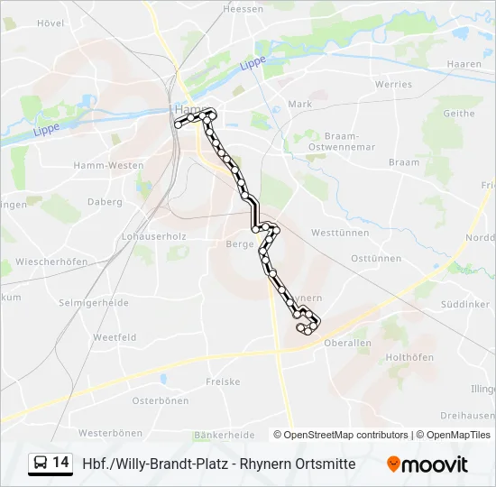 14 Bus Line Map