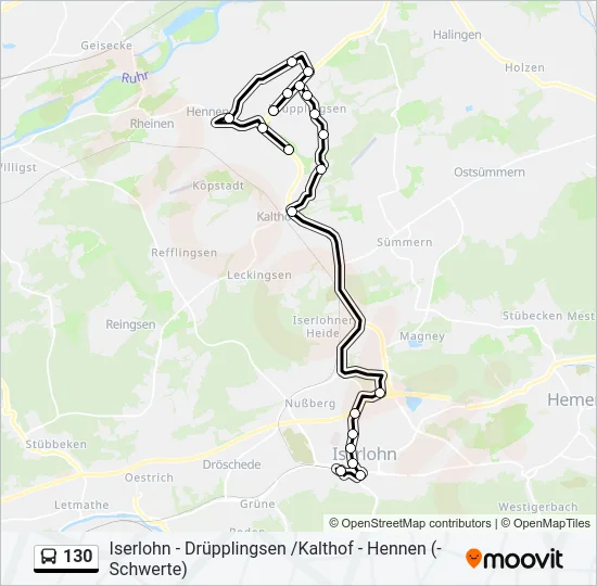 130 Bus Line Map
