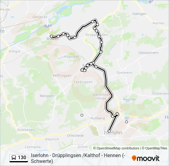 130 Bus Line Map