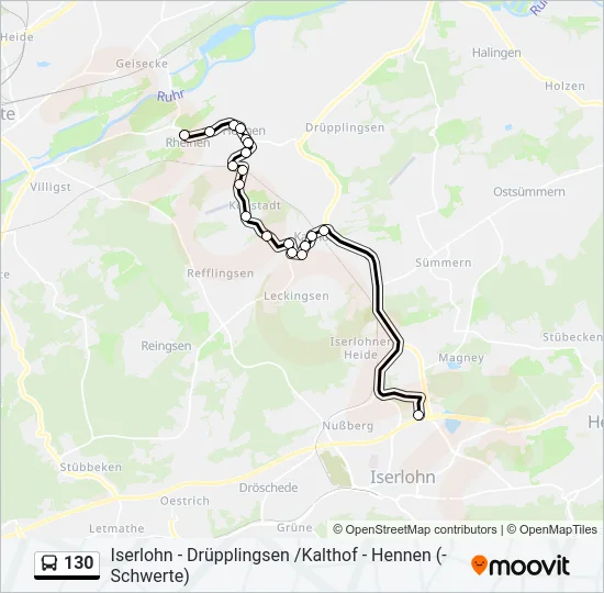 130 Bus Line Map