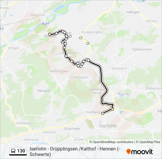 130 Bus Line Map