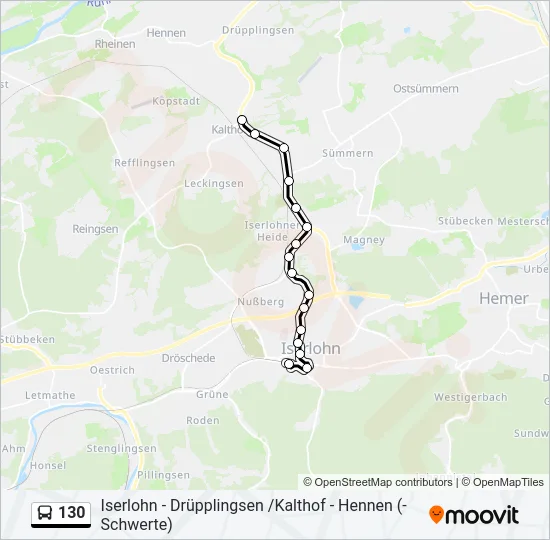 130 Bus Line Map