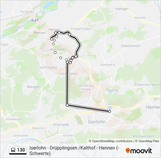130 Bus Line Map