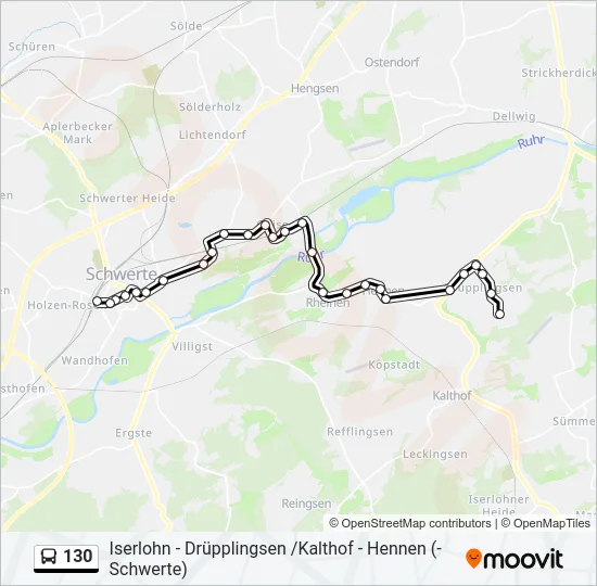 130 Bus Line Map